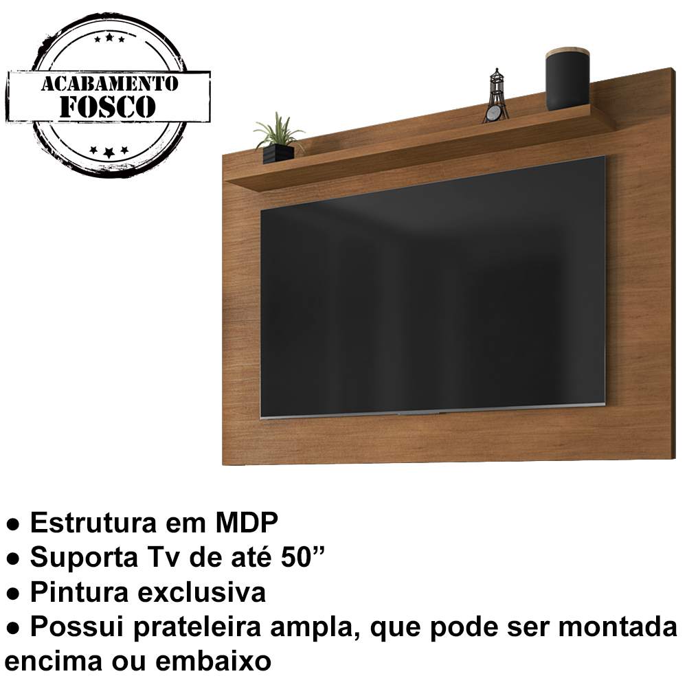 Painel Para Sala Tv 50 Polegadas 088163 Cedro DCASA