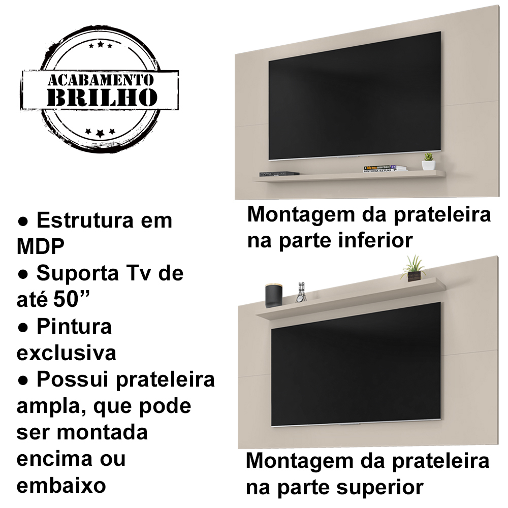 Painel Para TV 50 Pol 158 Cm 088162 Off White DCASA