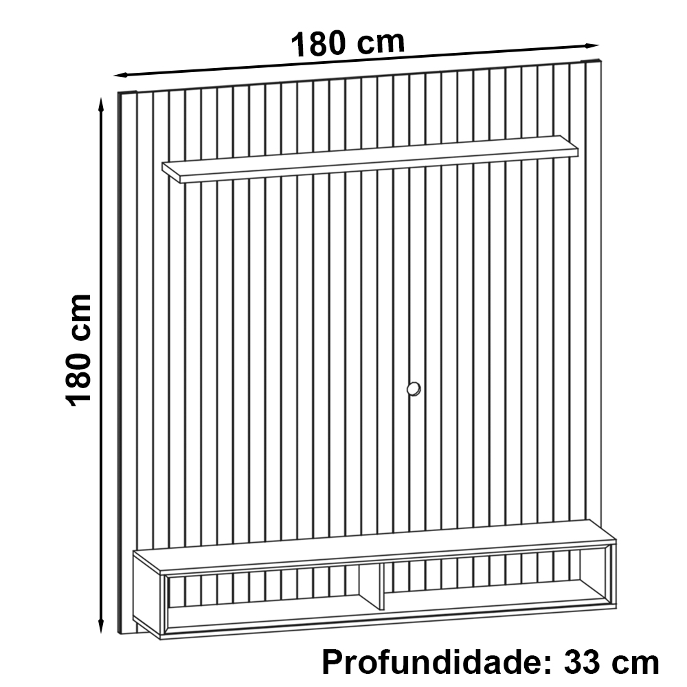 Painel Ripado Suspenso Tv 60 Pol 180 Cm 011088 Cedro Cinza Perola DCASA