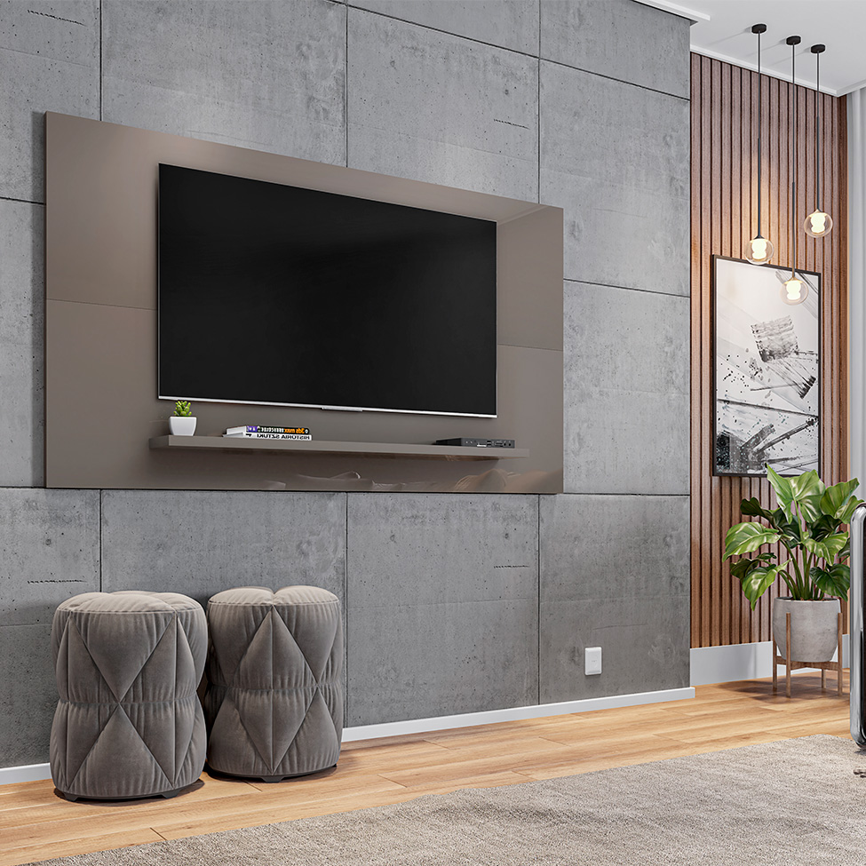 Painel para TV até 60 Polegadas Esmeralda Cinza