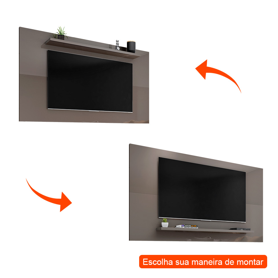 Painel para TV até 60 Polegadas Esmeralda Cinza
