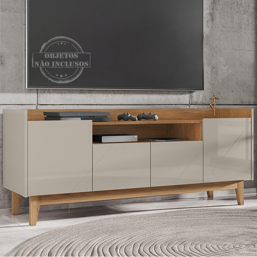 Rack 4 Portas Para TV 60 Polegadas 011071 Off White Cedro DCASA