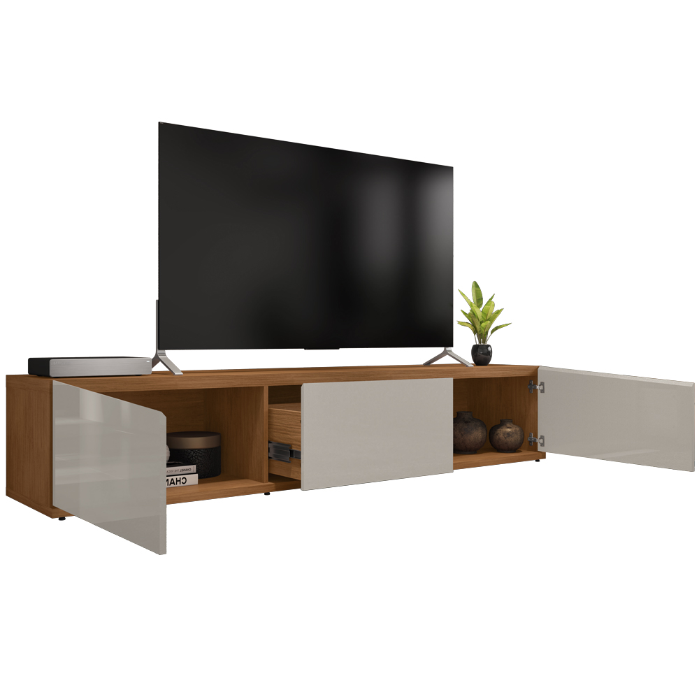 Rack Bancada Para TV 60 Pol 180cm 11082 Cedro Off White DCASA