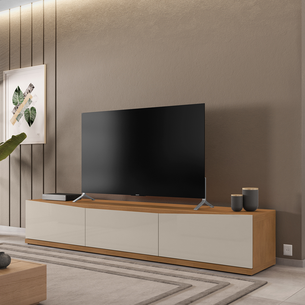 Rack Bancada Para TV 60 Pol 180cm 11082 Cedro Off White DCASA