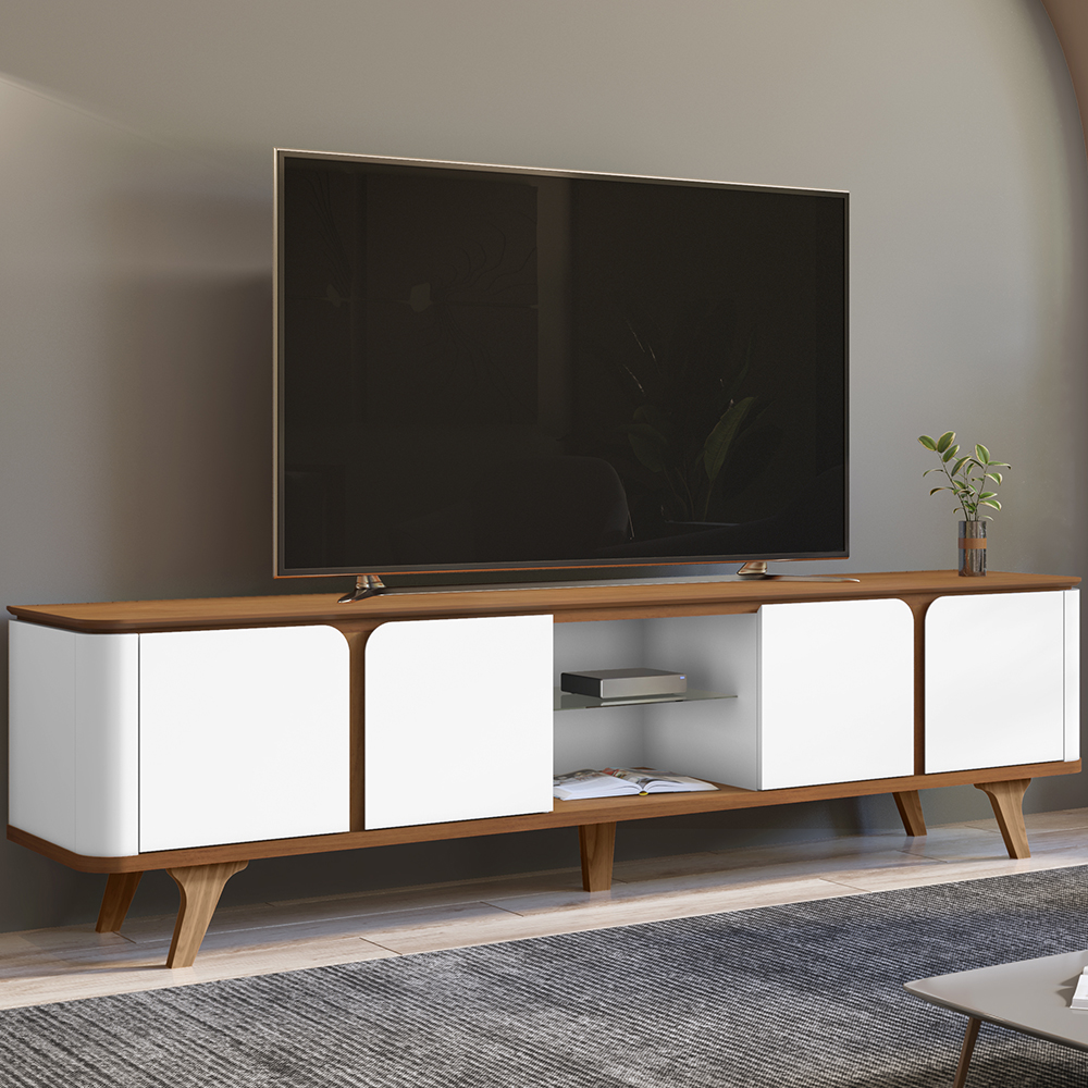 Rack Bancada Para TV 60 Pol 217 cm 11097 Cedro Branco DCASA