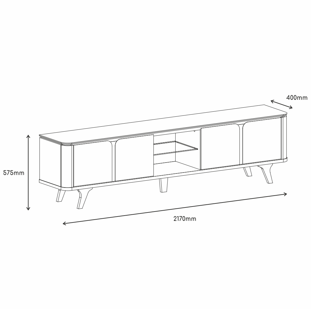 Rack Bancada Para TV 60 Pol 217 cm 11097 Cedro Branco DCASA