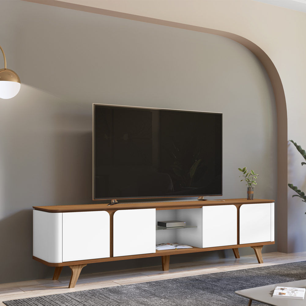 Rack Bancada Para TV 60 Pol 217 cm 11097 Cedro Branco DCASA