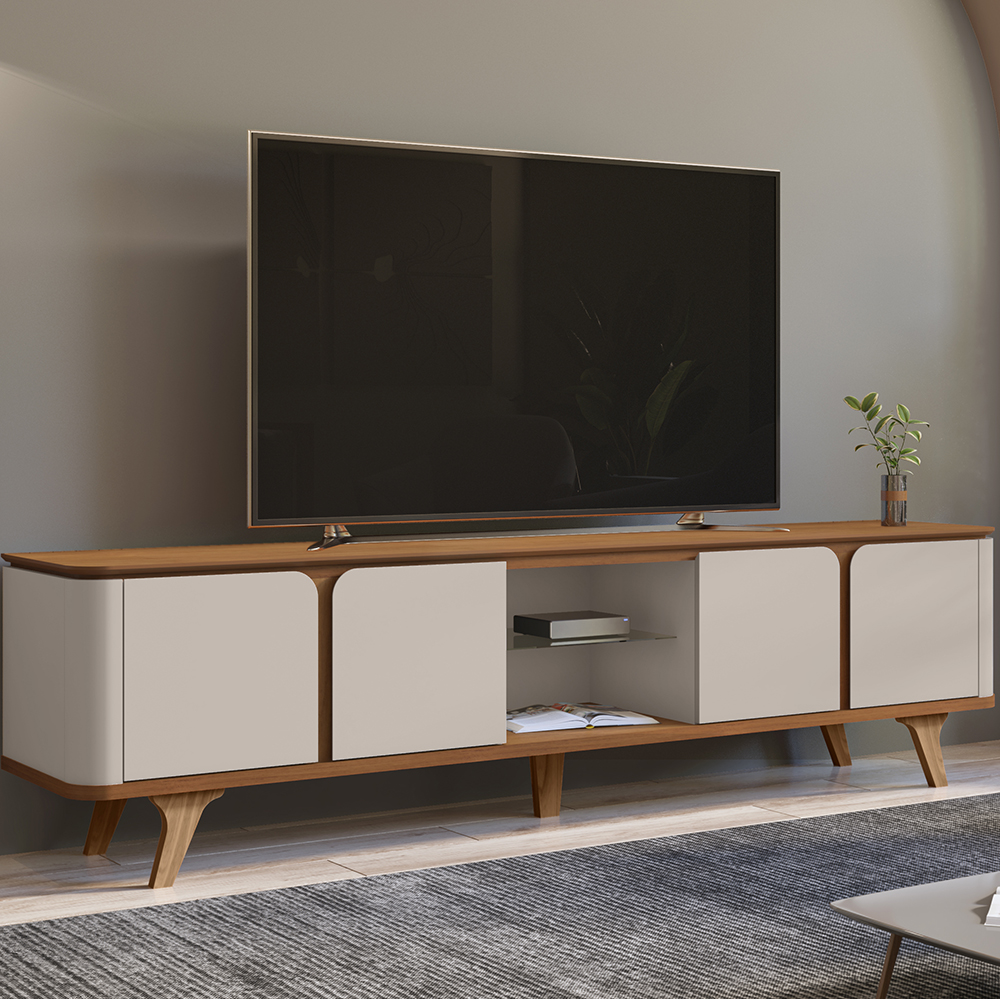 Rack Bancada Para TV 60 Pol 217 cm 11097 Cedro Off White DCASA