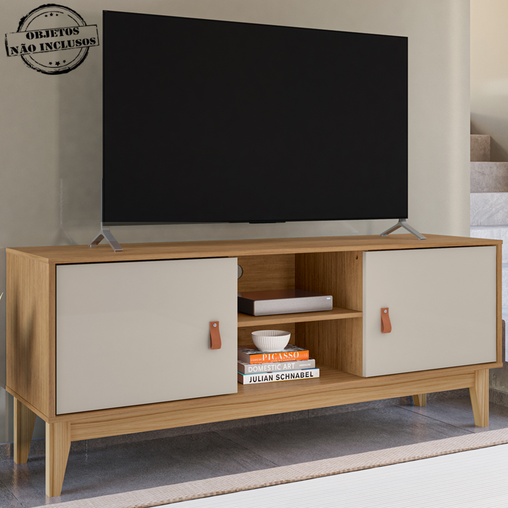 Rack Bancada Para Tv 40 Pol 135 Cm 011095 Cedro Off White DCASA