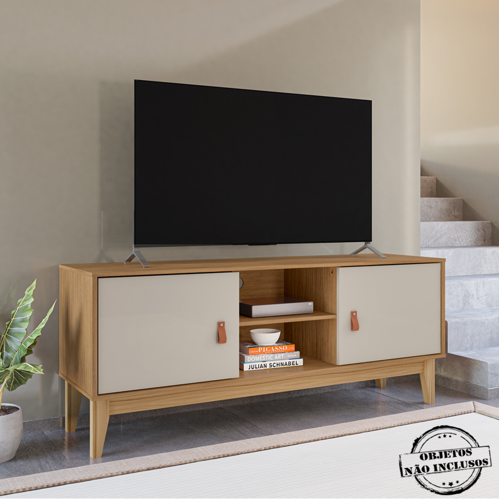 Rack Bancada Para Tv 40 Pol 135 Cm 011095 Cedro Off White DCASA
