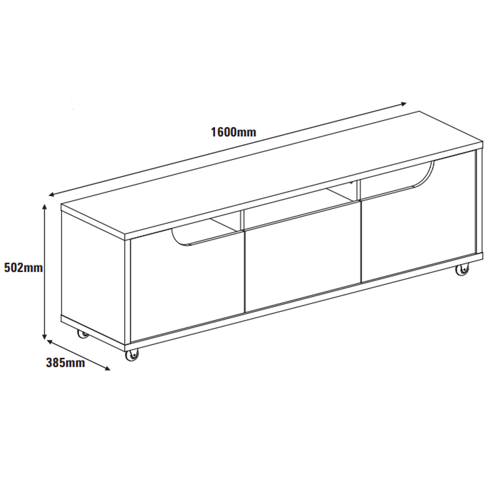 Rack Bancada Para Tv 60 Pol 160cm 11079 Cedro Branco DCASA