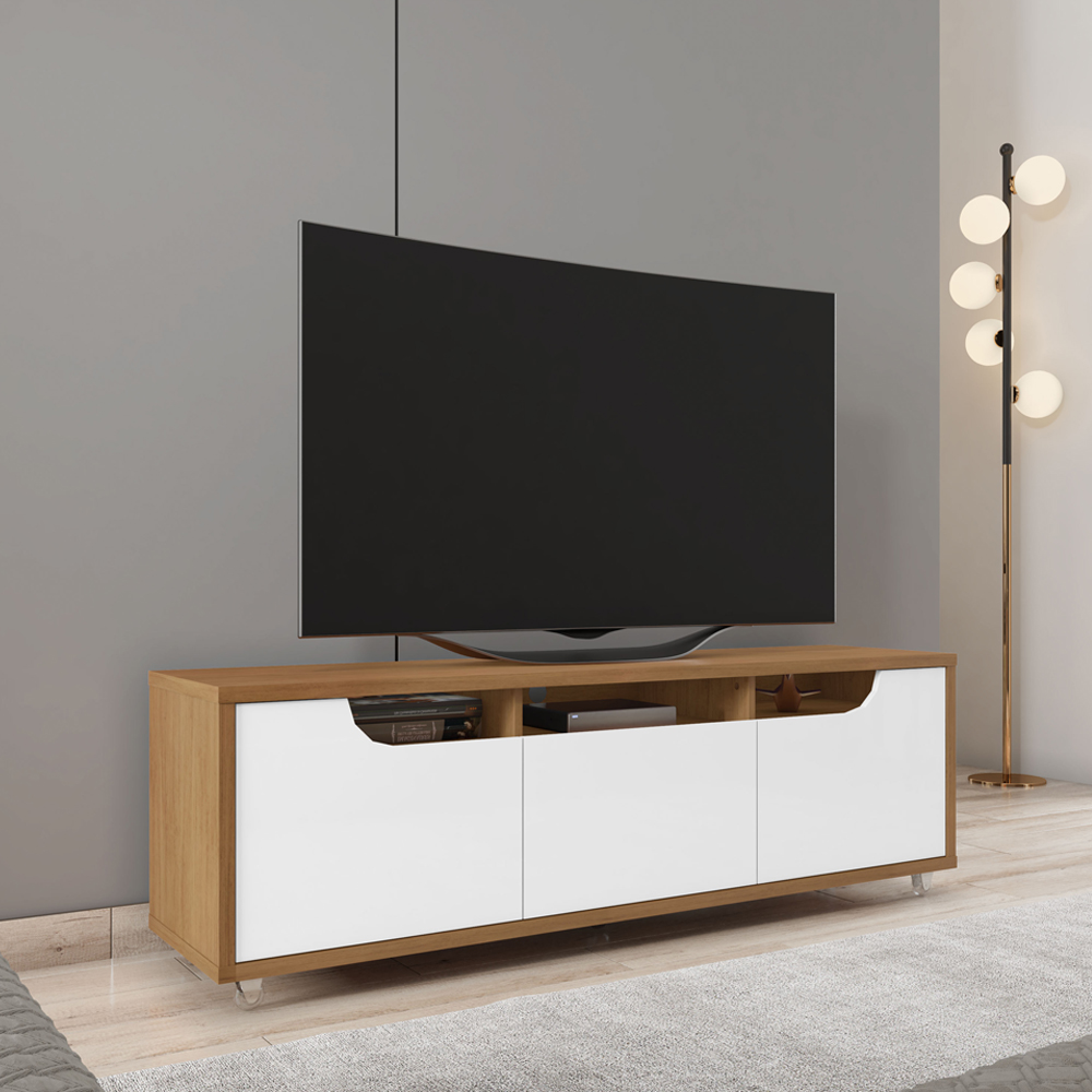 Rack Bancada Para Tv 60 Pol 160cm 11079 Cedro Branco DCASA