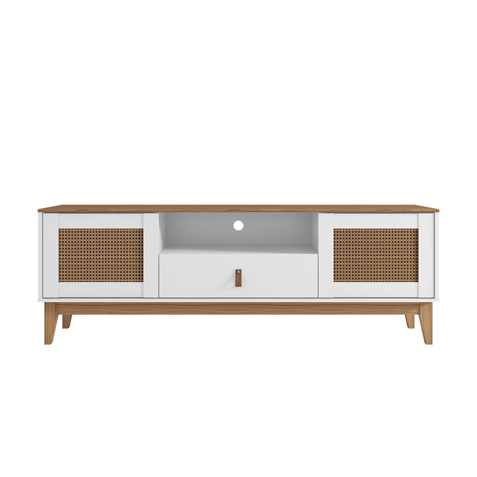 Rack Esmeralda Branco e Noce 160 cm