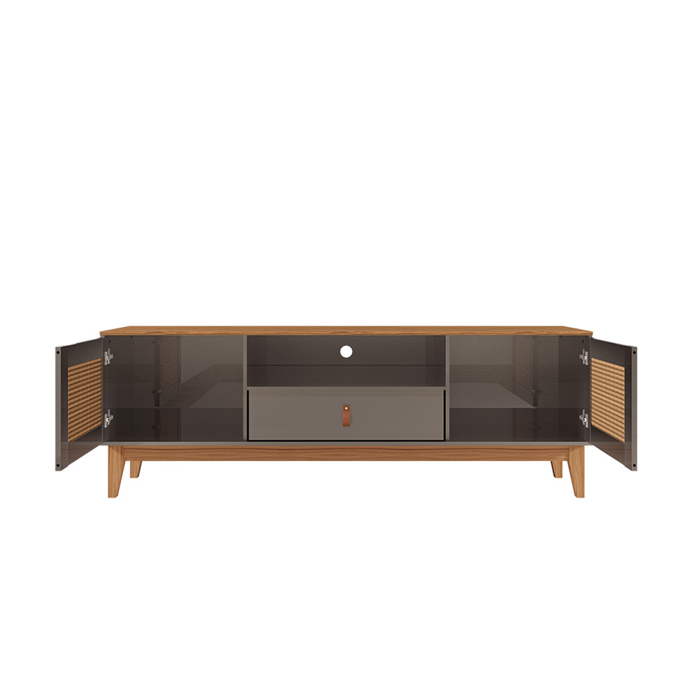 Rack Esmeralda Cinza Pérola e Noce 160 cm