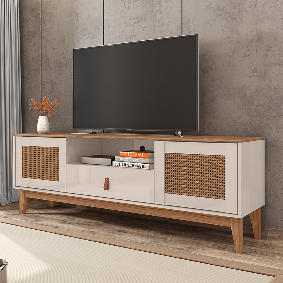 Rack Esmeralda Off White e Noce 160 cm