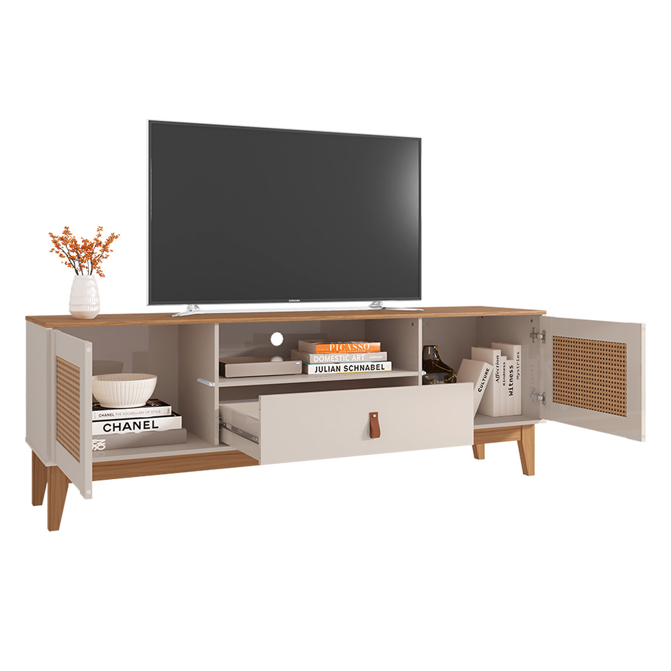 Rack Esmeralda Off White e Noce 160 cm