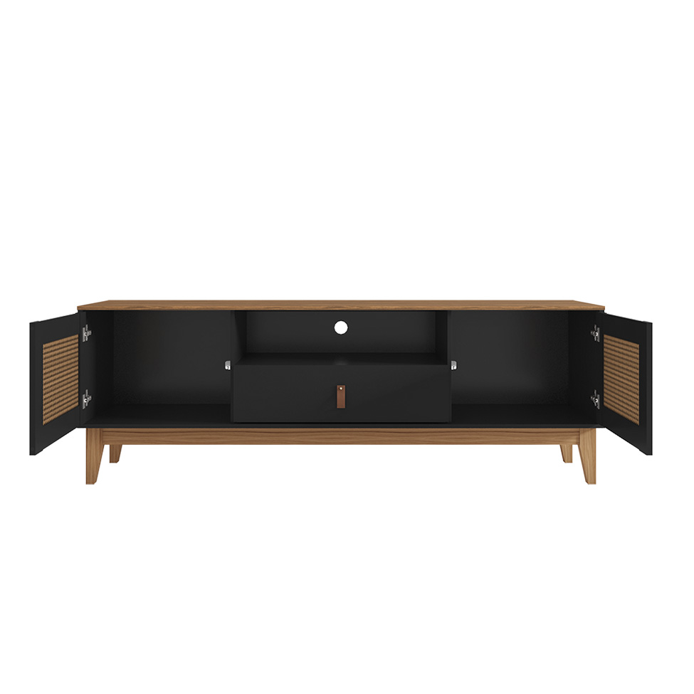 Rack Esmeralda Preto e Noce 160 cm