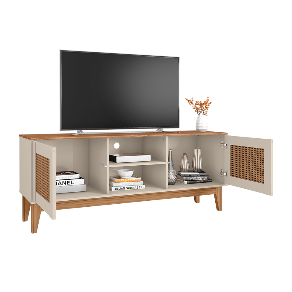 Rack Safira Off White e Noce 135 cm