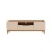 Rack Sala Ravena para TV até 60 Polegadas c/ Pés de Madeira  Off White/Noce