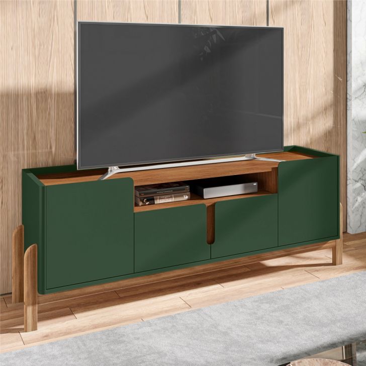Rack para TV Belly Verde Oliva Cedro
