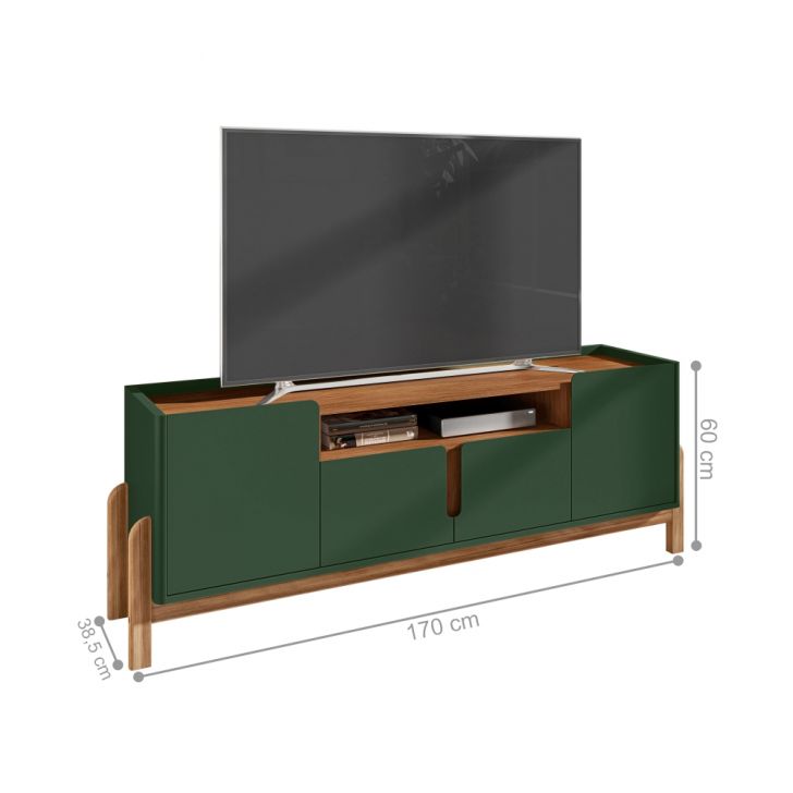 Rack para TV Belly Verde Oliva Cedro