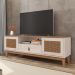 Rack para TV Havertz com Pintura Efeito Palha Off White/Noce