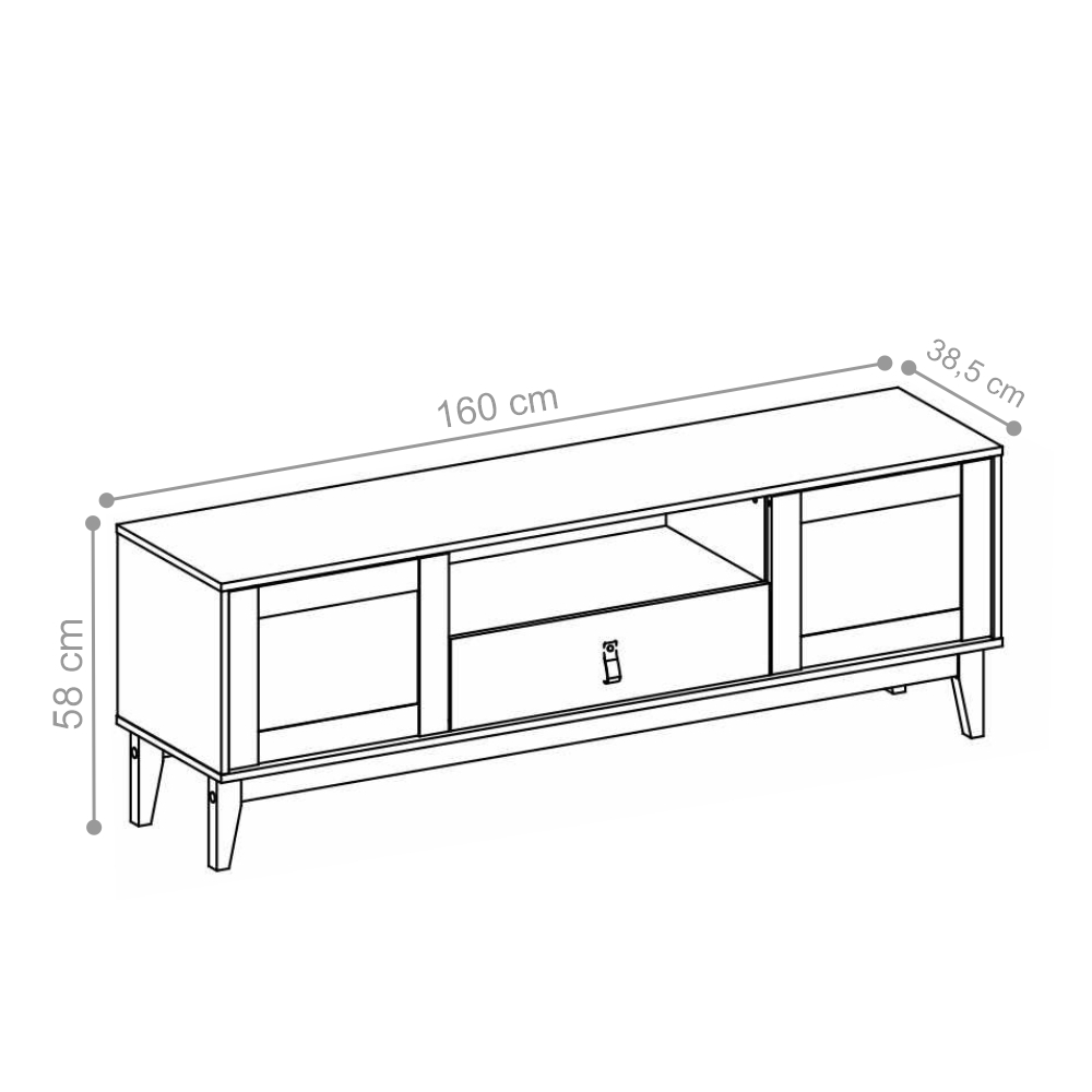 Rack para TV Havertz com Pintura Efeito Palha Off White/Noce