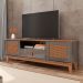Rack para TV Isabela 1.6 Pintura Palha Cinza/Noce