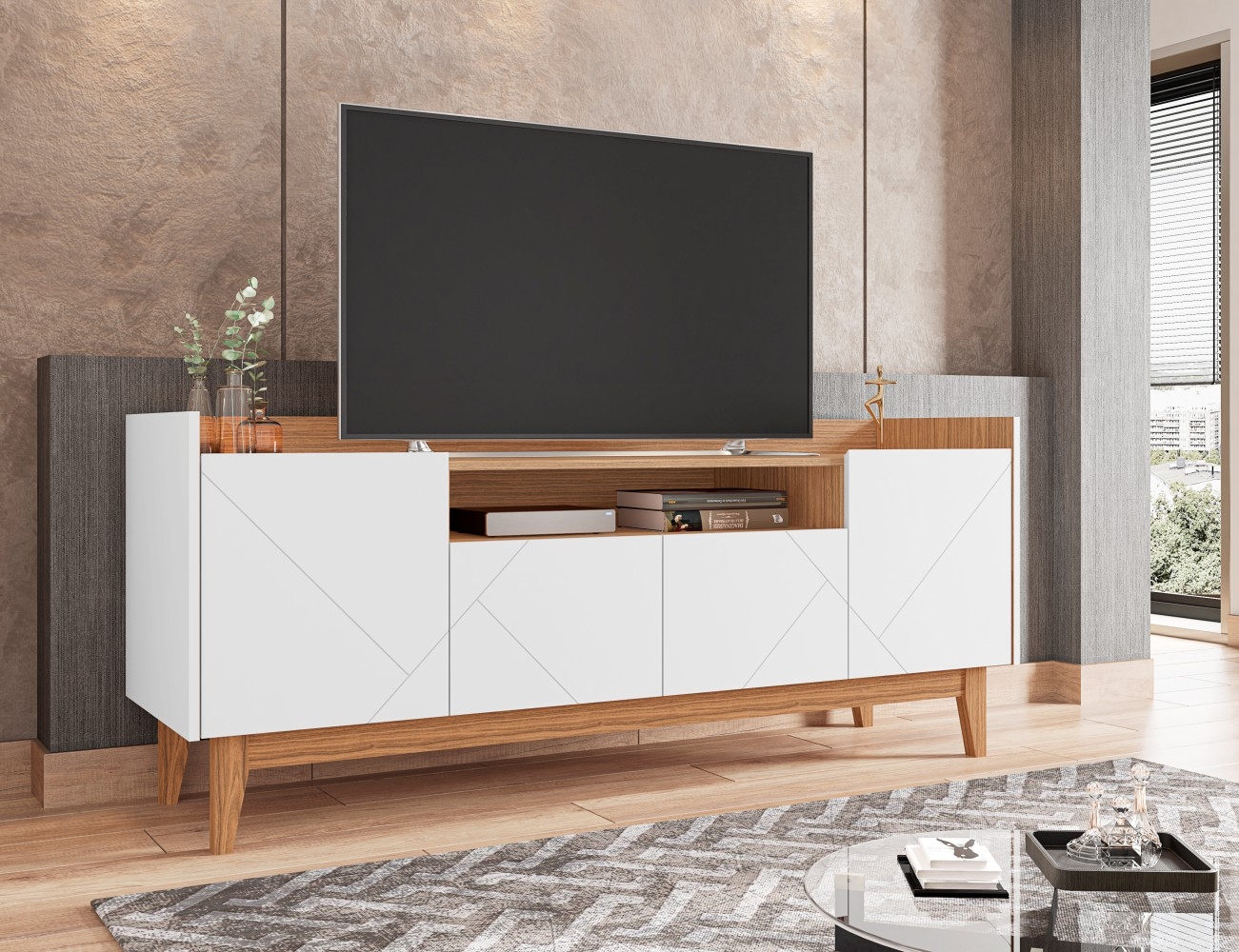 Rack para TV Jayce Branco Noce