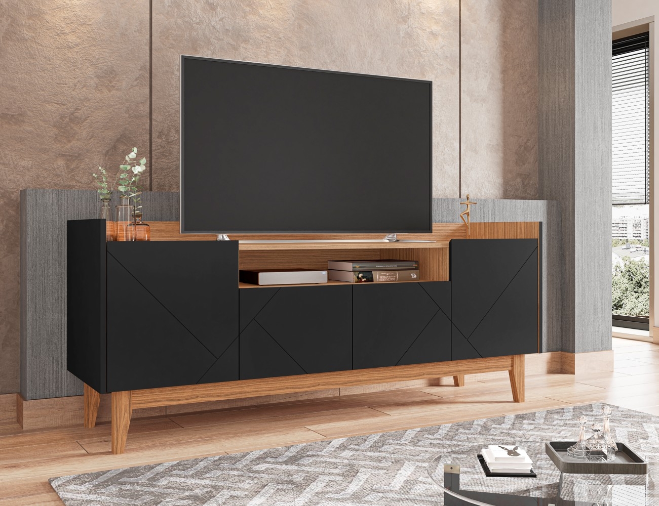 Rack para TV Jayce Preto Noce