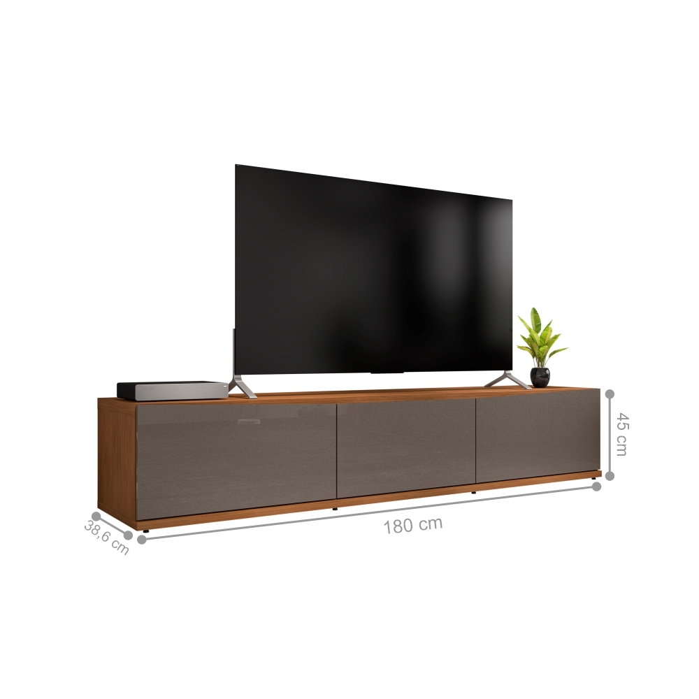 Rack para TV Mônaco com Gaveta Cinza Perola Noce
