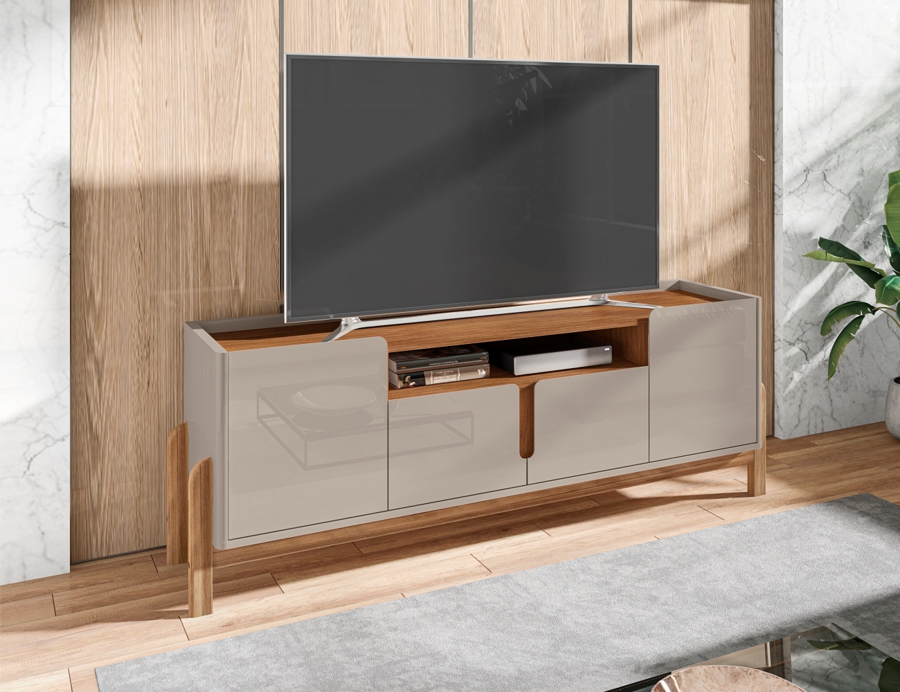 Rack para TV Manchester Off White Cedro