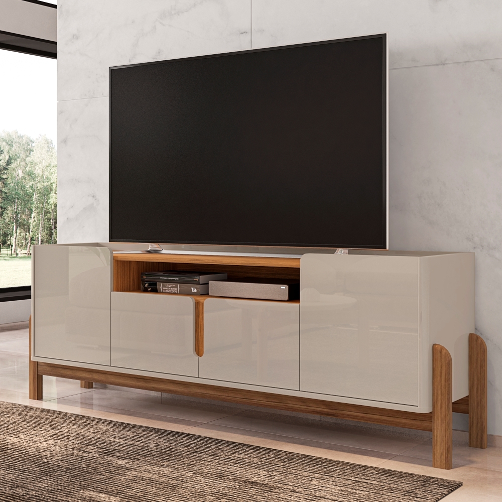 Rack para TV Sue Off White Cedro 4 Portas