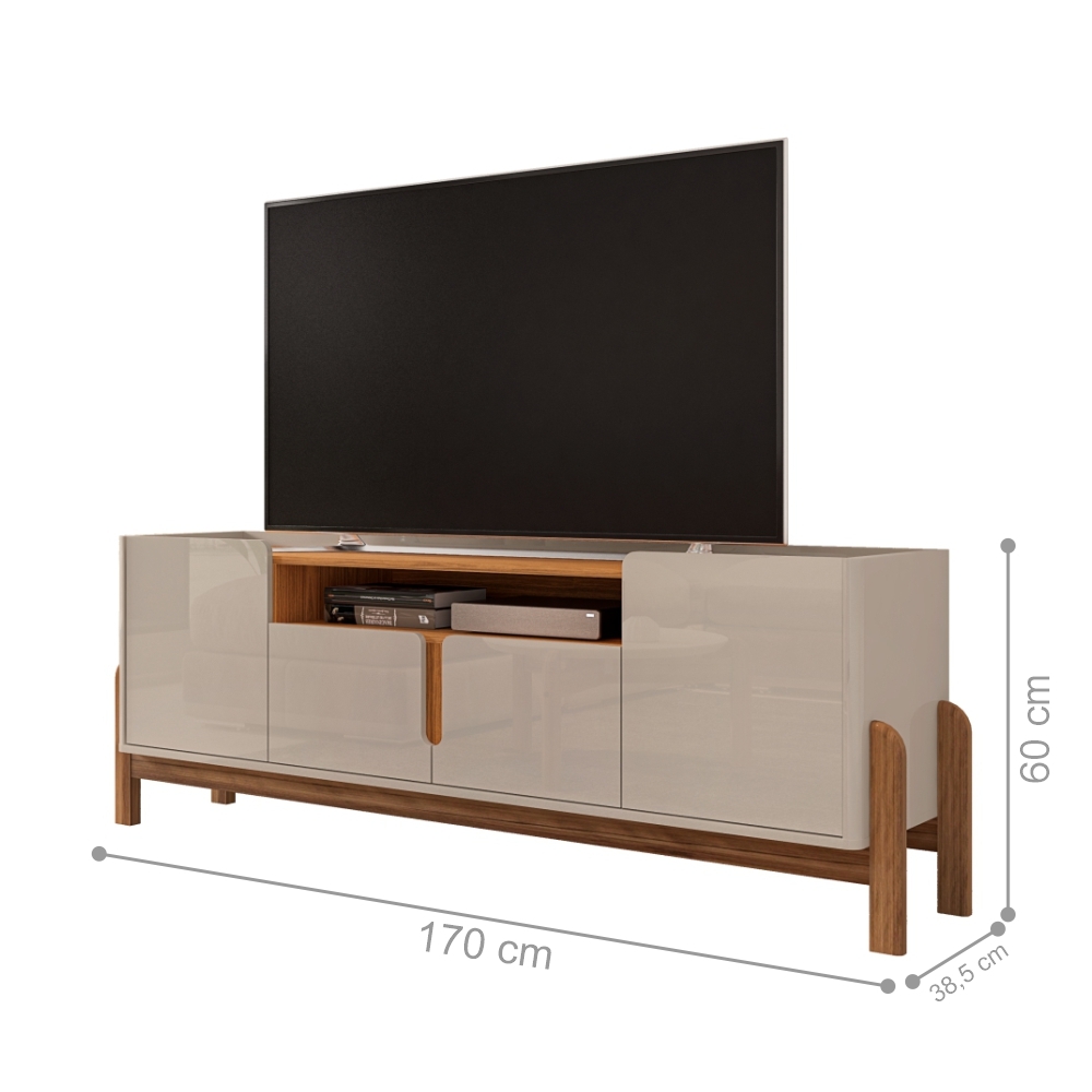 Rack para TV Sue Off White Cedro 4 Portas