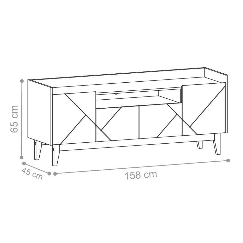 Rack para TV Viktor Off White Noce