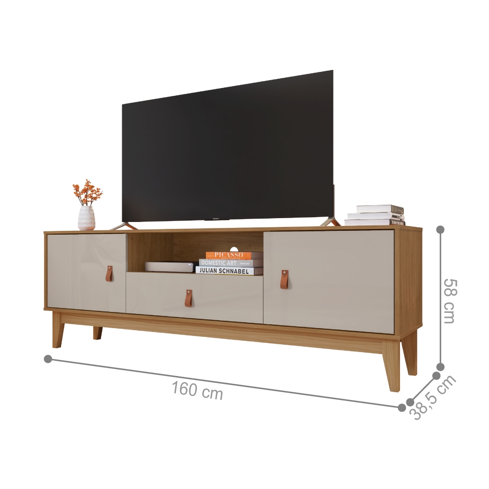 Rack para TV até 50 Polegadas Lyra Cedro Off White