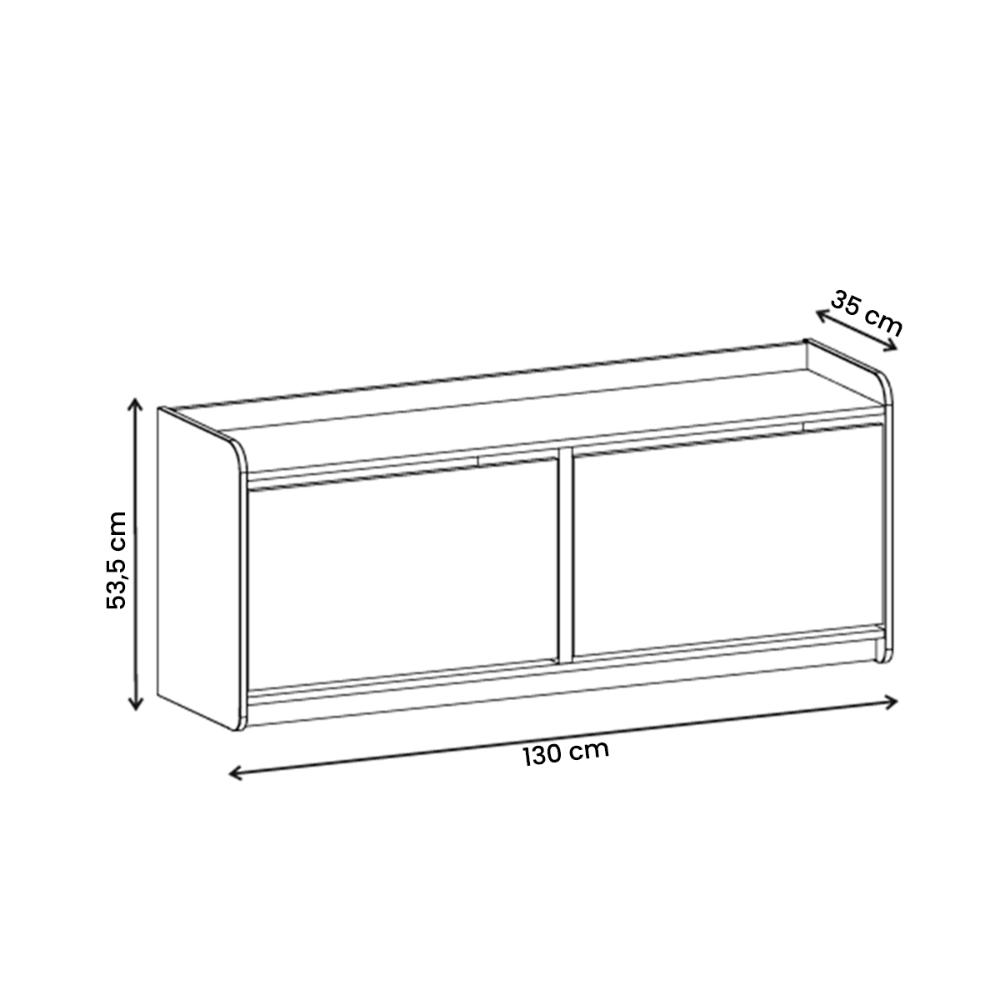 Sapateira Banco Dalia Quarto com 2 Porta Basculante Branco