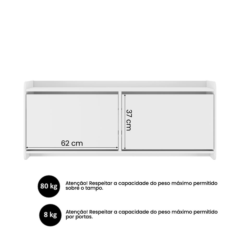 Sapateira Banco Dalia Quarto com 2 Porta Basculante Branco