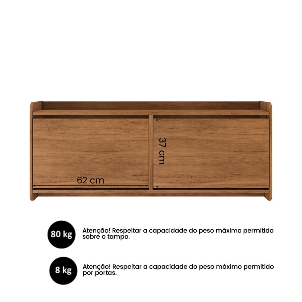 Sapateira Banco Dalia Quarto com 2 Porta Basculante Cedro