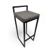 Banqueta Alta Industrial Cozinha Bar Balcão Bistrô Quadro Estofado Cinza Metalon Preto. 75cm