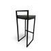 Banqueta Alta Industrial Cozinha Bar Balcão Bistrô Quadro Estofado Cinza Metalon Preto. 75cm