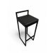 Banqueta Alta Industrial Cozinha Bar Balcão Bistrô Quadro Estofado Preto Metalon Preto. 75cm