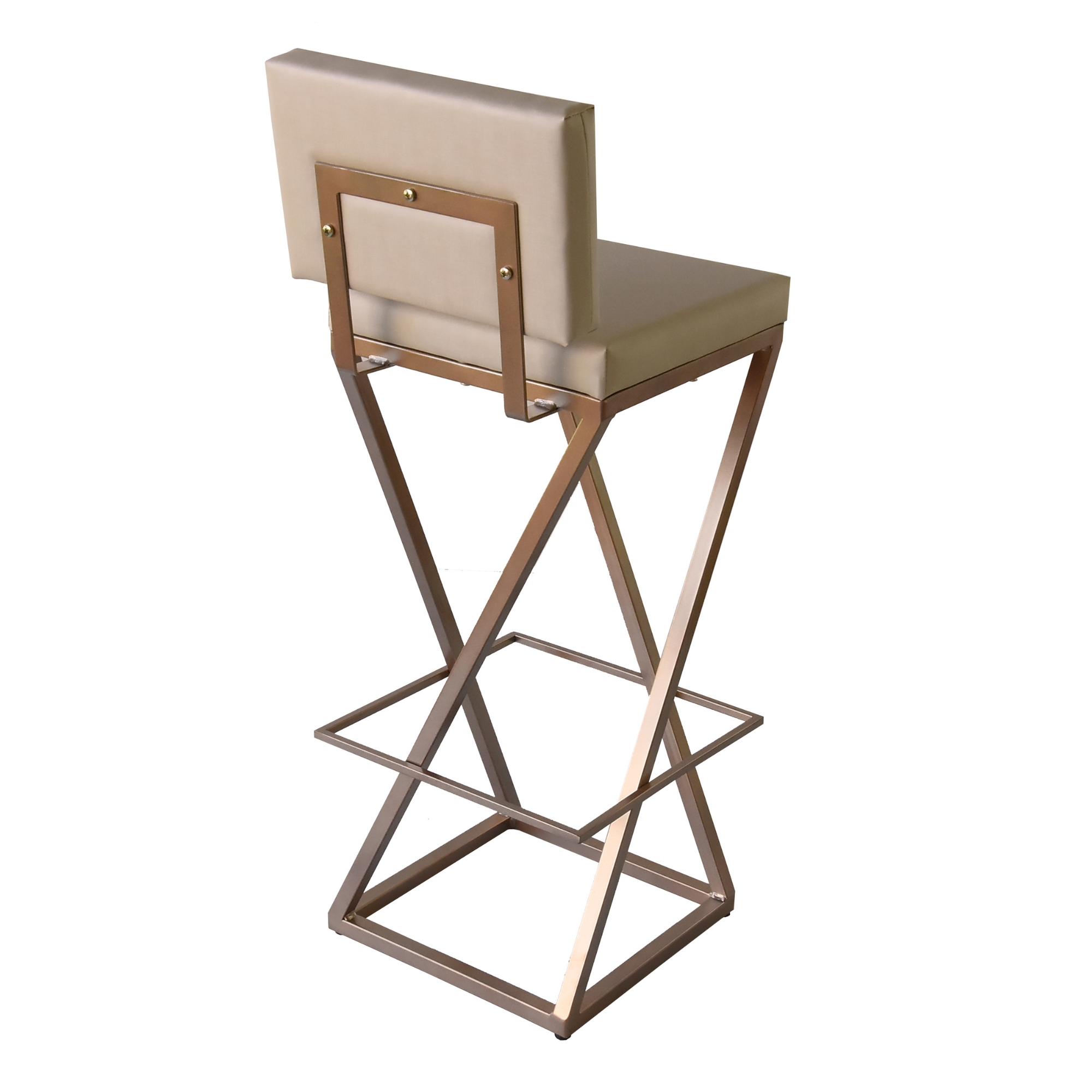 Banqueta Alta Industrial Cozinha Bar Balcão Bistro Zenite com Encosto Metalon Cobre 75cm