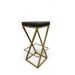 Banqueta Alta Industrial Cozinha Bar Balcão Bistro Zenite sem Encosto Cinza Metalon Dourado. 65cm