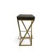 Banqueta Alta Industrial Cozinha Bar Balcão Bistro Zenite sem Encosto Cinza Metalon Dourado. 75cm
