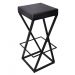 Banqueta Alta Industrial Cozinha Bar Balcão Bistro Zenite sem Encosto Preto Metalon Preto 75cm
