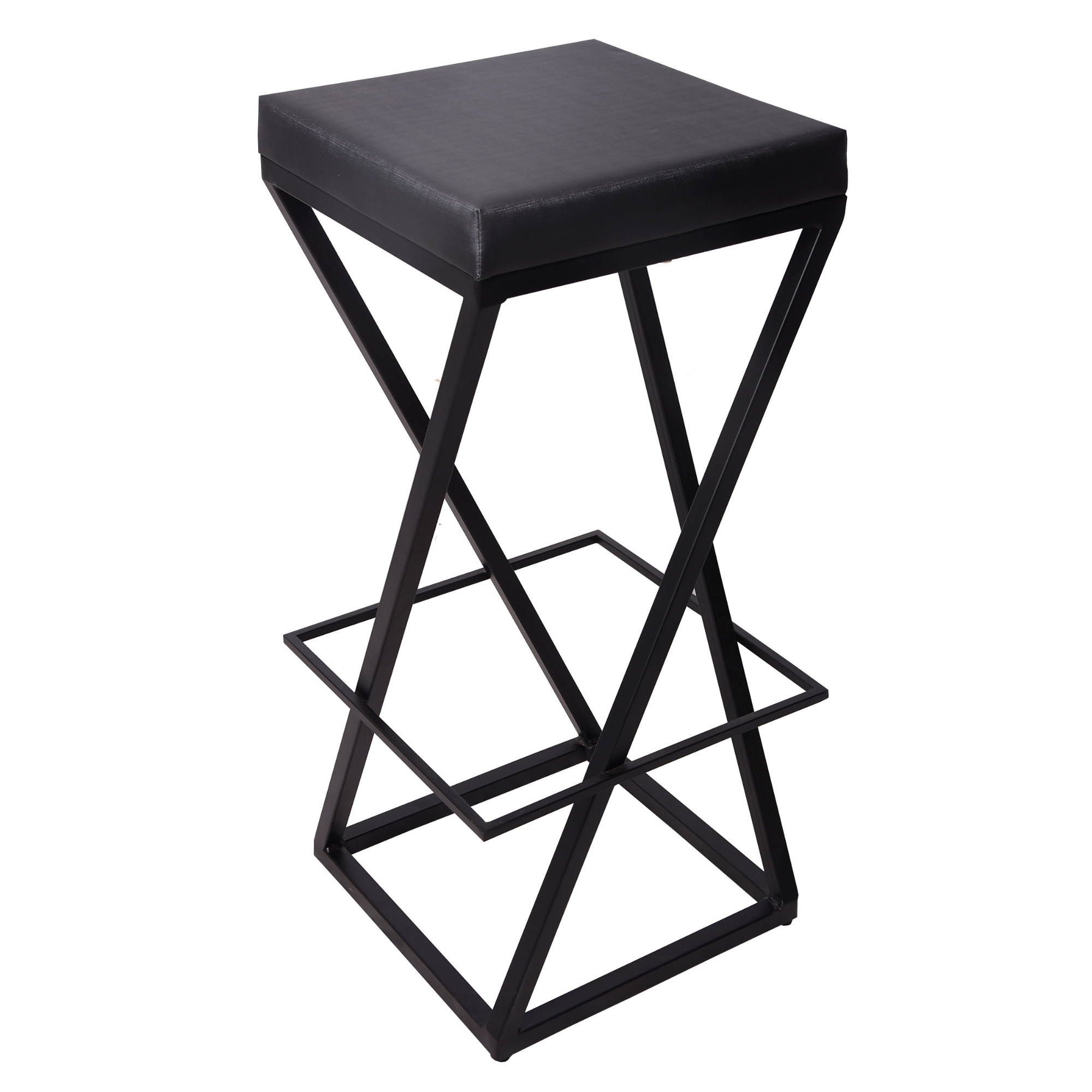 Banqueta Alta Industrial Cozinha Bar Balcão Bistro Zenite sem Encosto Preto Metalon Preto 75cm