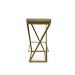 Banqueta Alta Industrial Cozinha Bar Balcão Bistro Zenite sem Encosto, estofado Bege Metalon Dourado.75cm