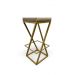 Banqueta Alta Industrial Cozinha Bar Balcão Bistro Zenite sem Encosto, estofado Bege Metalon Dourado.75cm