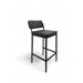 Banqueta Industial Estofado com Encosto Preto para Cozinha Americana Bancada Bar Ilha Prisma 65cm